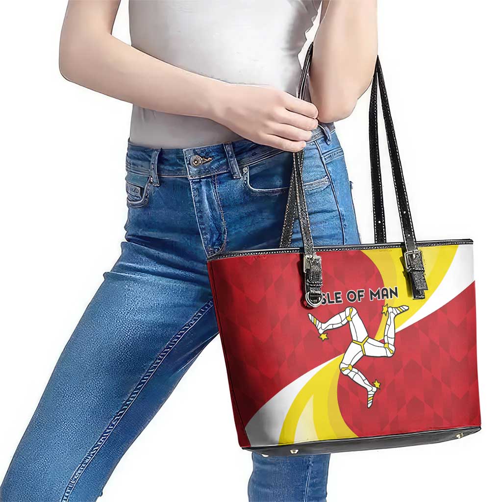 Isle of Man Leather Tote Bag Triskele Ny Tree Cassyn - Wonder Print Shop