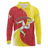 Personalized Isle of Man Long Sleeve Polo Shirt Triskele Ny Tree Cassyn - Wonder Print Shop
