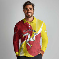 Personalized Isle of Man Long Sleeve Polo Shirt Triskele Ny Tree Cassyn - Wonder Print Shop