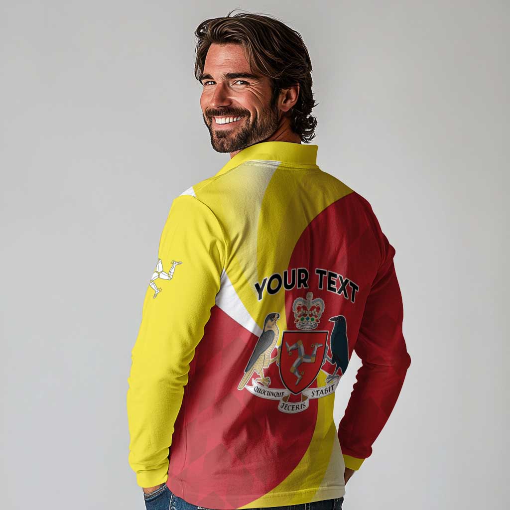 Personalized Isle of Man Long Sleeve Polo Shirt Triskele Ny Tree Cassyn - Wonder Print Shop