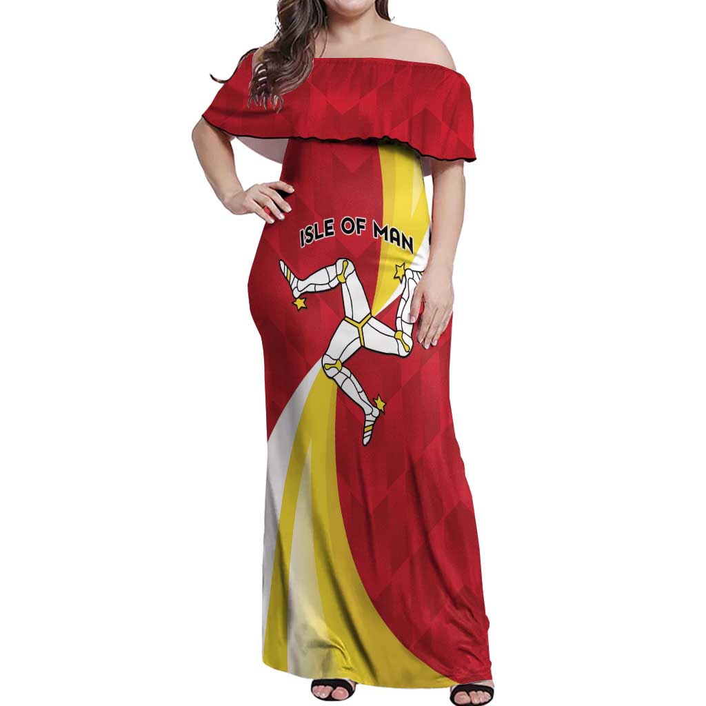 Personalized Isle of Man Off Shoulder Maxi Dress Triskele Ny Tree Cassyn - Wonder Print Shop