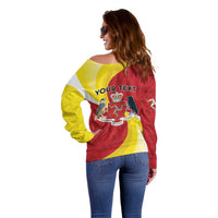 Personalized Isle of Man Off Shoulder Sweater Triskele Ny Tree Cassyn - Wonder Print Shop