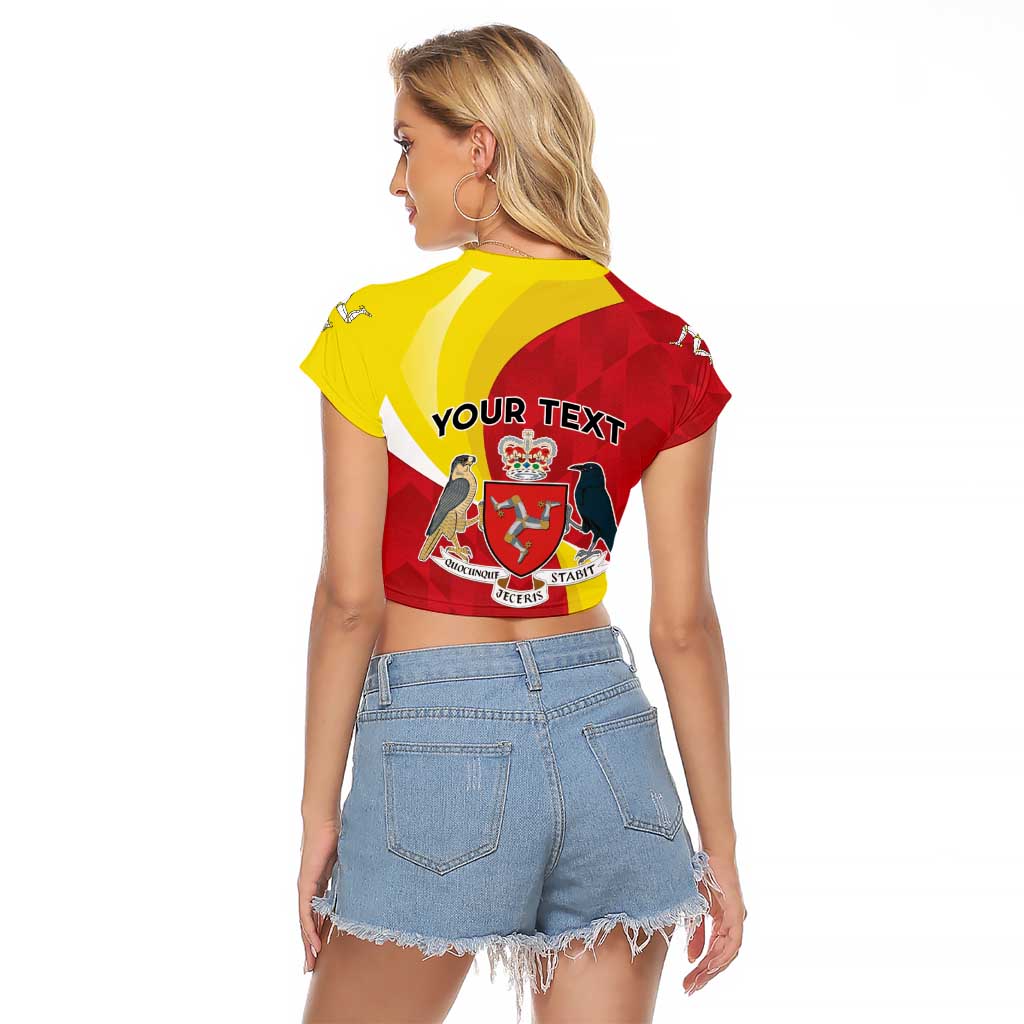 Personalized Isle of Man Raglan Cropped T Shirt Triskele Ny Tree Cassyn - Wonder Print Shop