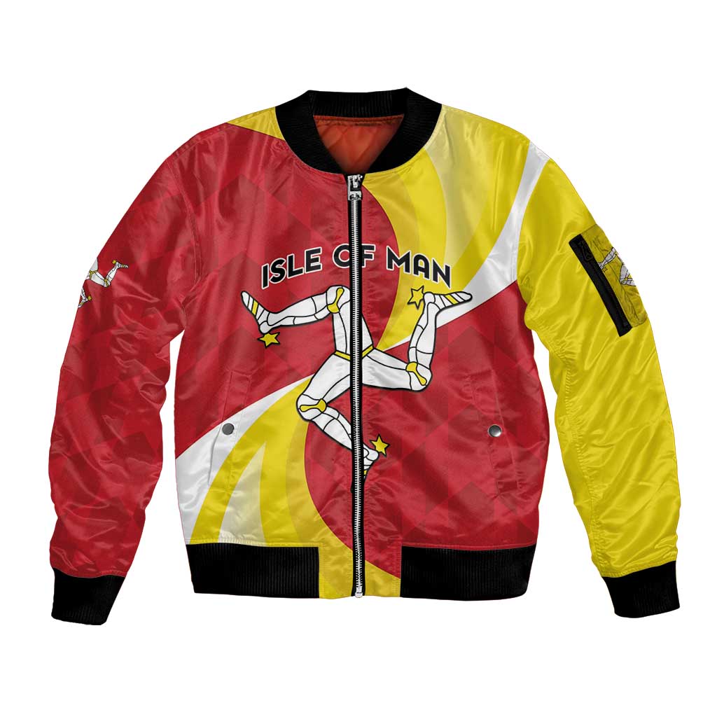 Personalized Isle of Man Sleeve Zip Bomber Jacket Triskele Ny Tree Cassyn - Wonder Print Shop