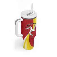 Personalized Isle of Man Tumbler With Handle Triskele Ny Tree Cassyn - Wonder Print Shop