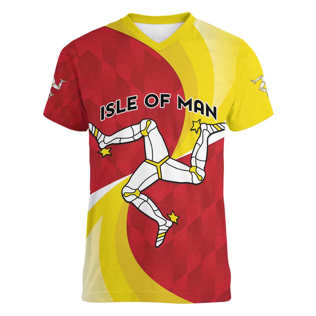 Personalized Isle of Man Women V-Neck T-Shirt Triskele Ny Tree Cassyn - Wonder Print Shop