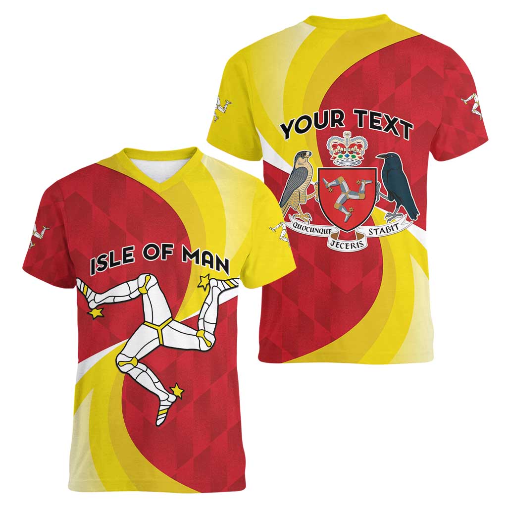 Personalized Isle of Man Women V-Neck T-Shirt Triskele Ny Tree Cassyn - Wonder Print Shop