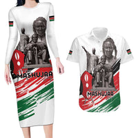 Kenya Mashujaa Day Couples Matching Long Sleeve Bodycon Dress and Hawaiian Shirt Kenyan Heroes - Wonder Print Shop