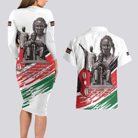 Kenya Mashujaa Day Couples Matching Long Sleeve Bodycon Dress and Hawaiian Shirt Kenyan Heroes - Wonder Print Shop