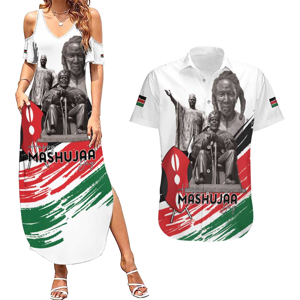 Kenya Mashujaa Day Couples Matching Summer Maxi Dress and Hawaiian Shirt Kenyan Heroes - Wonder Print Shop
