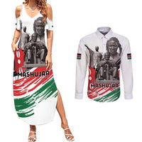 Kenya Mashujaa Day Couples Matching Summer Maxi Dress and Long Sleeve Button Shirt Kenyan Heroes - Wonder Print Shop