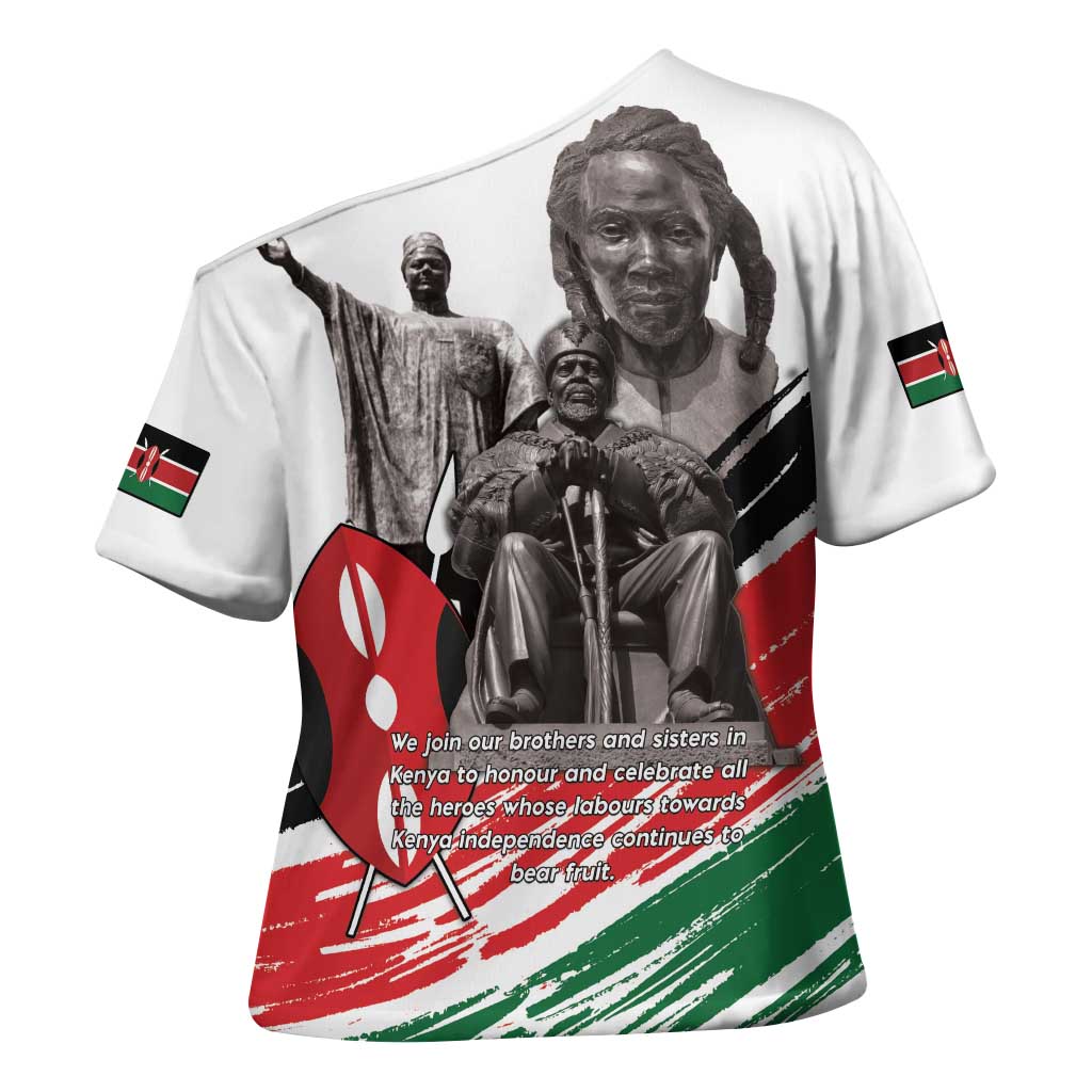 Kenya Mashujaa Day Cross Shoulder Shirt Kenyan Heroes - Wonder Print Shop