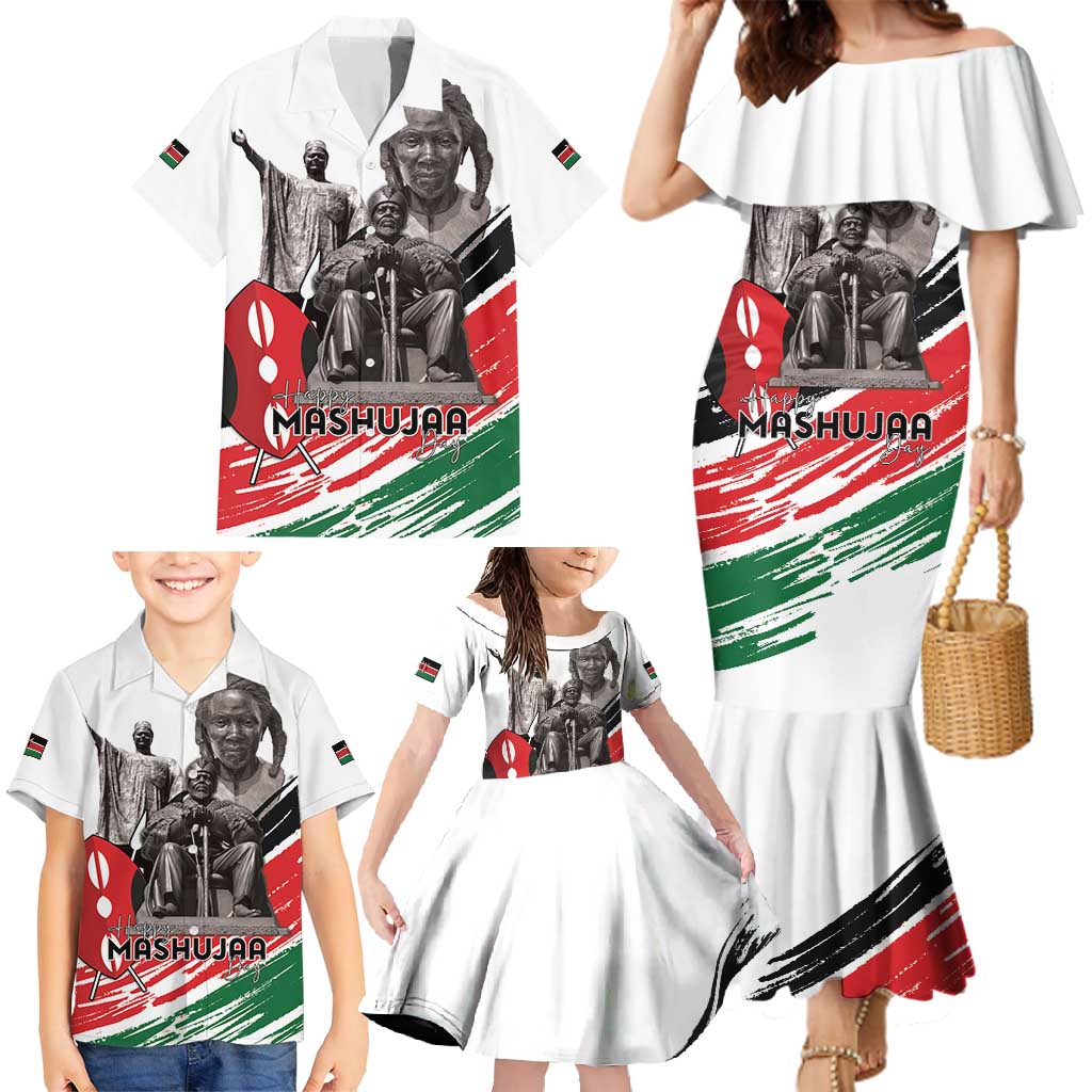 Kenya Mashujaa Day Family Matching Mermaid Dress and Hawaiian Shirt Kenyan Heroes - Wonder Print Shop