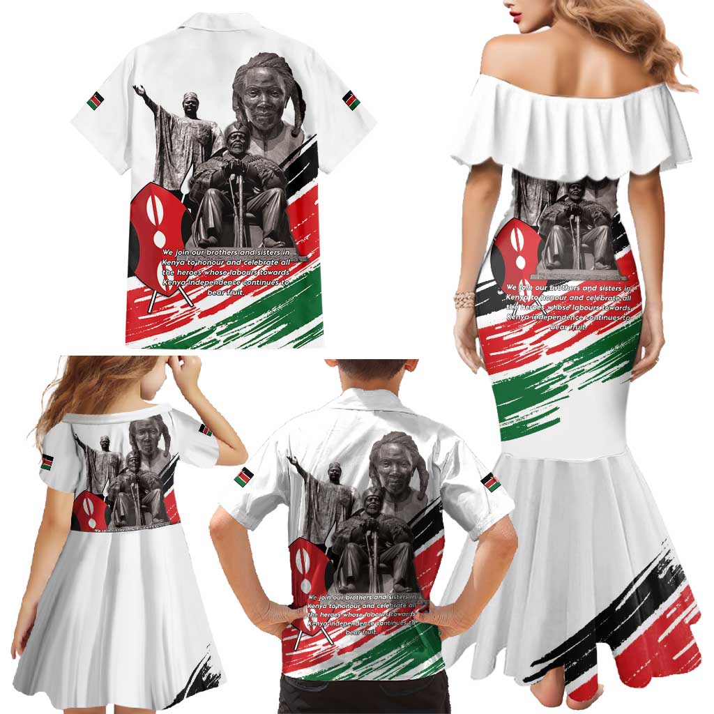 Kenya Mashujaa Day Family Matching Mermaid Dress and Hawaiian Shirt Kenyan Heroes - Wonder Print Shop