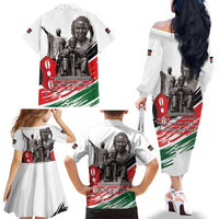 Kenya Mashujaa Day Family Matching Off The Shoulder Long Sleeve Dress and Hawaiian Shirt Kenyan Heroes - Wonder Print Shop