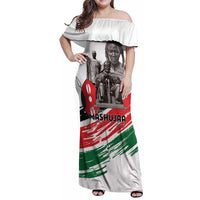 Kenya Mashujaa Day Family Matching Off Shoulder Maxi Dress and Hawaiian Shirt Kenyan Heroes - Wonder Print Shop