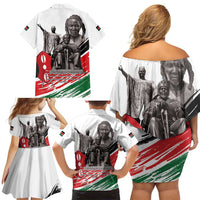 Kenya Mashujaa Day Family Matching Off Shoulder Short Dress and Hawaiian Shirt Kenyan Heroes - Wonder Print Shop
