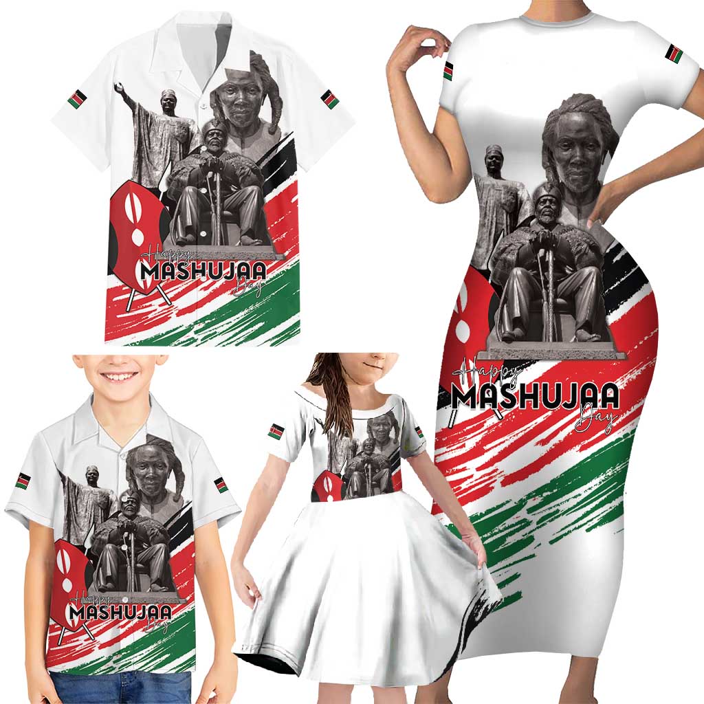 Kenya Mashujaa Day Family Matching Short Sleeve Bodycon Dress and Hawaiian Shirt Kenyan Heroes - Wonder Print Shop