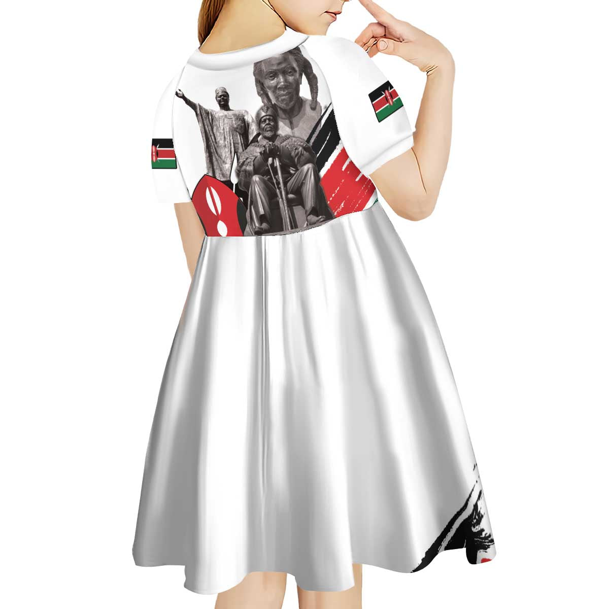 Kenya Mashujaa Day Kid Short Sleeve Dress Kenyan Heroes - Wonder Print Shop