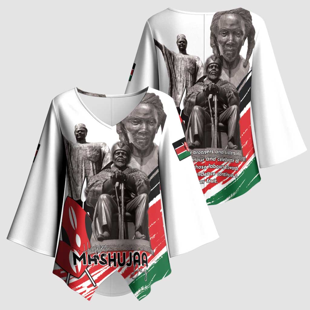 Kenya Mashujaa Day Kimono Sleeve Blouse Kenyan Heroes - Wonder Print Shop