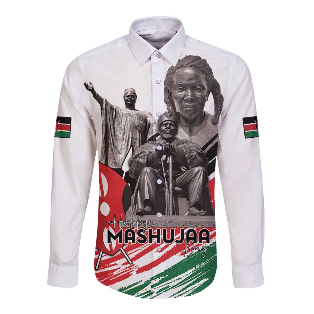 Kenya Mashujaa Day Long Sleeve Button Shirt Kenyan Heroes - Wonder Print Shop