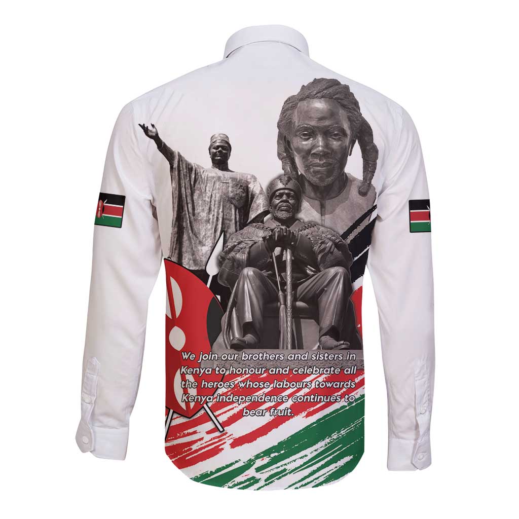 Kenya Mashujaa Day Long Sleeve Button Shirt Kenyan Heroes - Wonder Print Shop