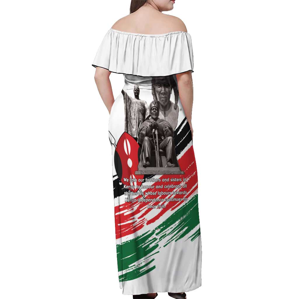 Kenya Mashujaa Day Off Shoulder Maxi Dress Kenyan Heroes - Wonder Print Shop