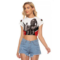 Kenya Mashujaa Day Raglan Cropped T Shirt Kenyan Heroes - Wonder Print Shop