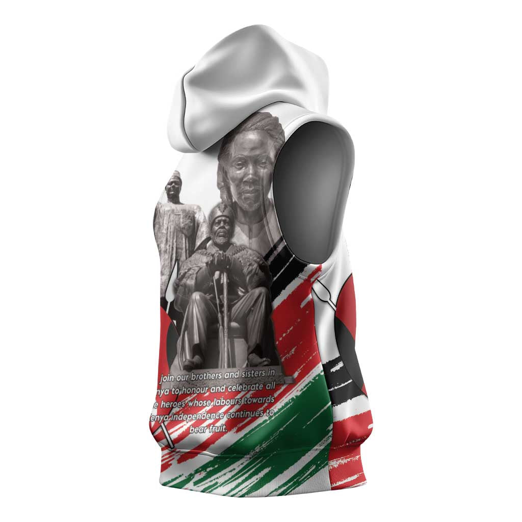 Kenya Mashujaa Day Sleeveless Hoodie Kenyan Heroes - Wonder Print Shop