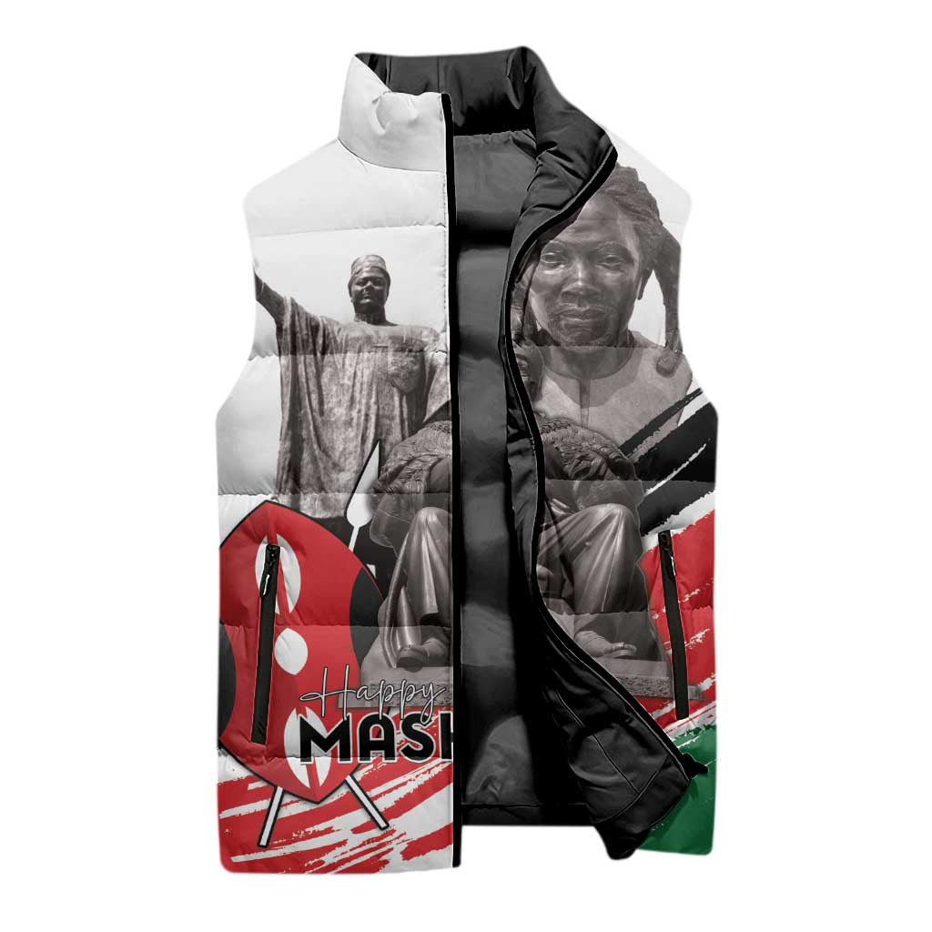 Kenya Mashujaa Day Sleeveless Puffer Jacket Kenyan Heroes - Wonder Print Shop