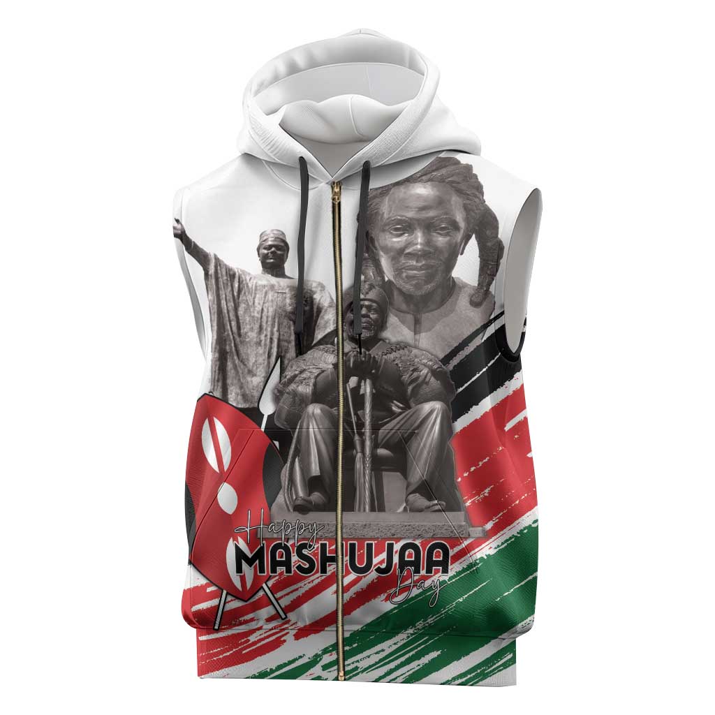 Kenya Mashujaa Day Sleeveless Zip Hoodie Kenyan Heroes - Wonder Print Shop
