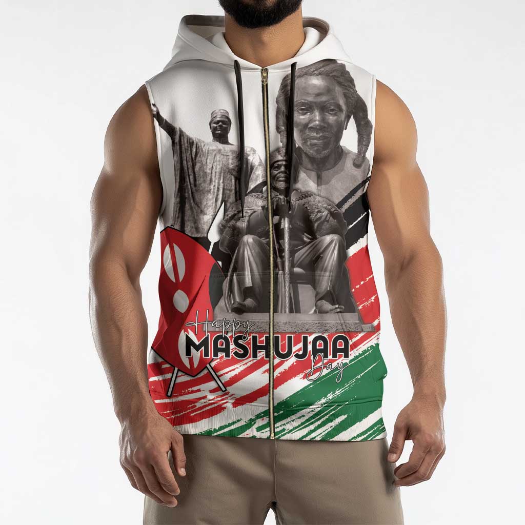 Kenya Mashujaa Day Sleeveless Zip Hoodie Kenyan Heroes - Wonder Print Shop