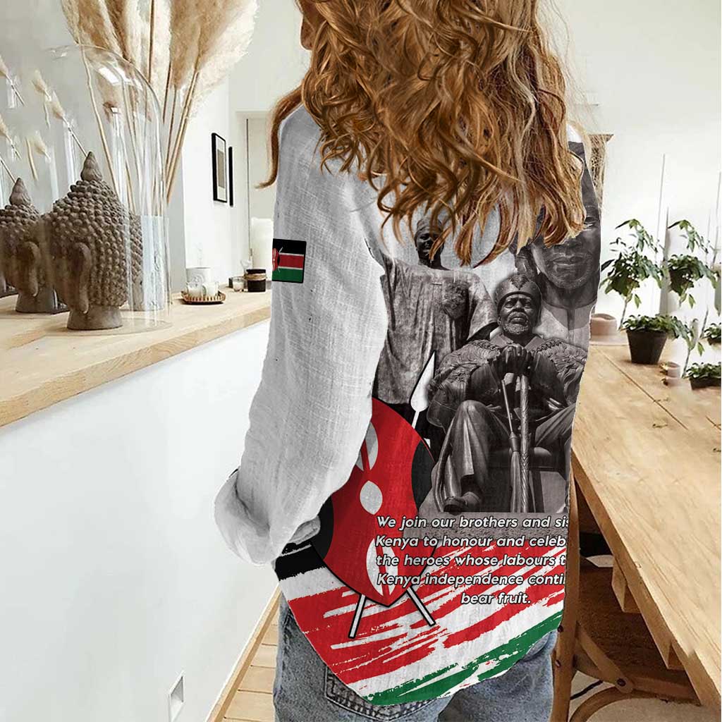 Kenya Mashujaa Day Women Casual Shirt Kenyan Heroes - Wonder Print Shop