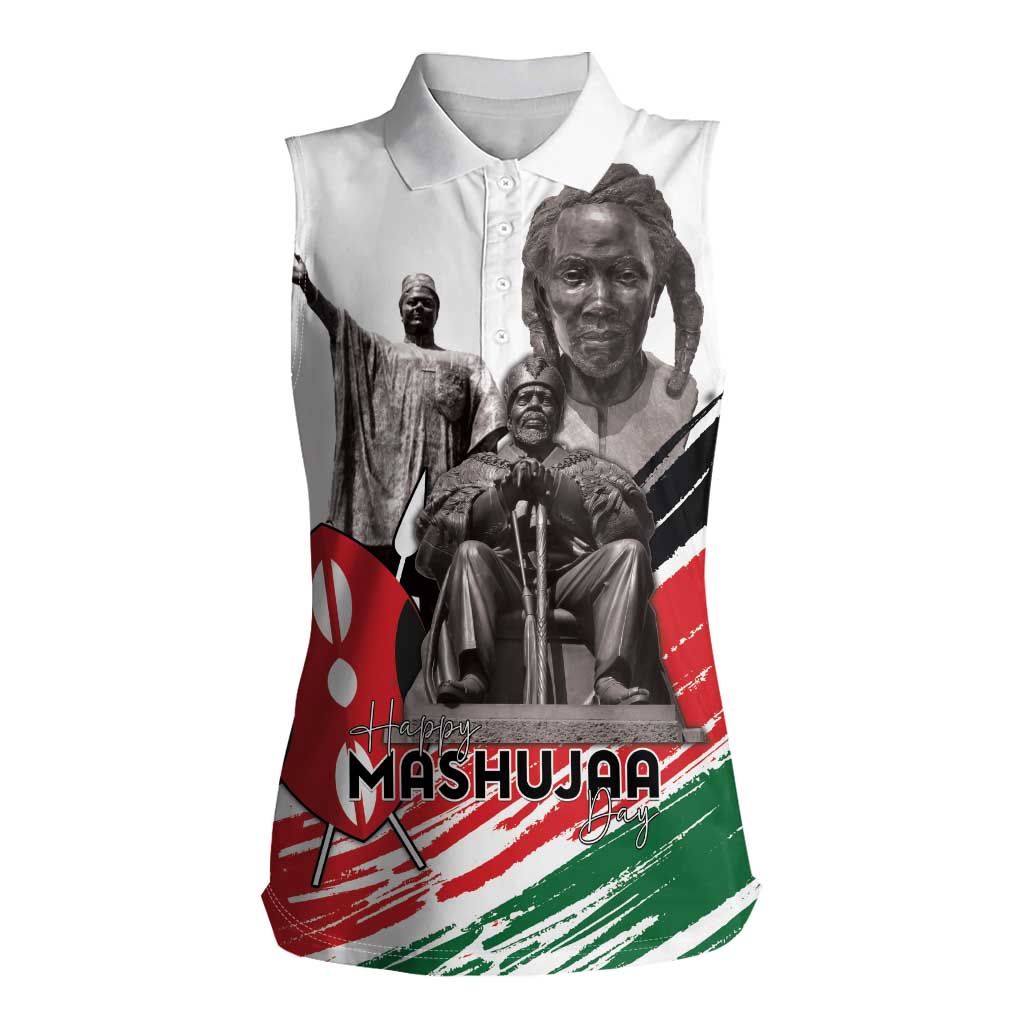 Kenya Mashujaa Day Women Sleeveless Polo Shirt Kenyan Heroes - Wonder Print Shop