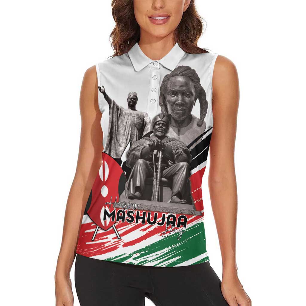 Kenya Mashujaa Day Women Sleeveless Polo Shirt Kenyan Heroes - Wonder Print Shop