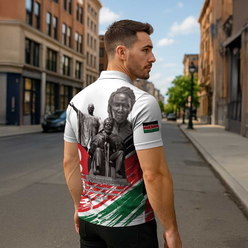 Kenya Mashujaa Day Zipper Polo Shirt Kenyan Heroes - Wonder Print Shop