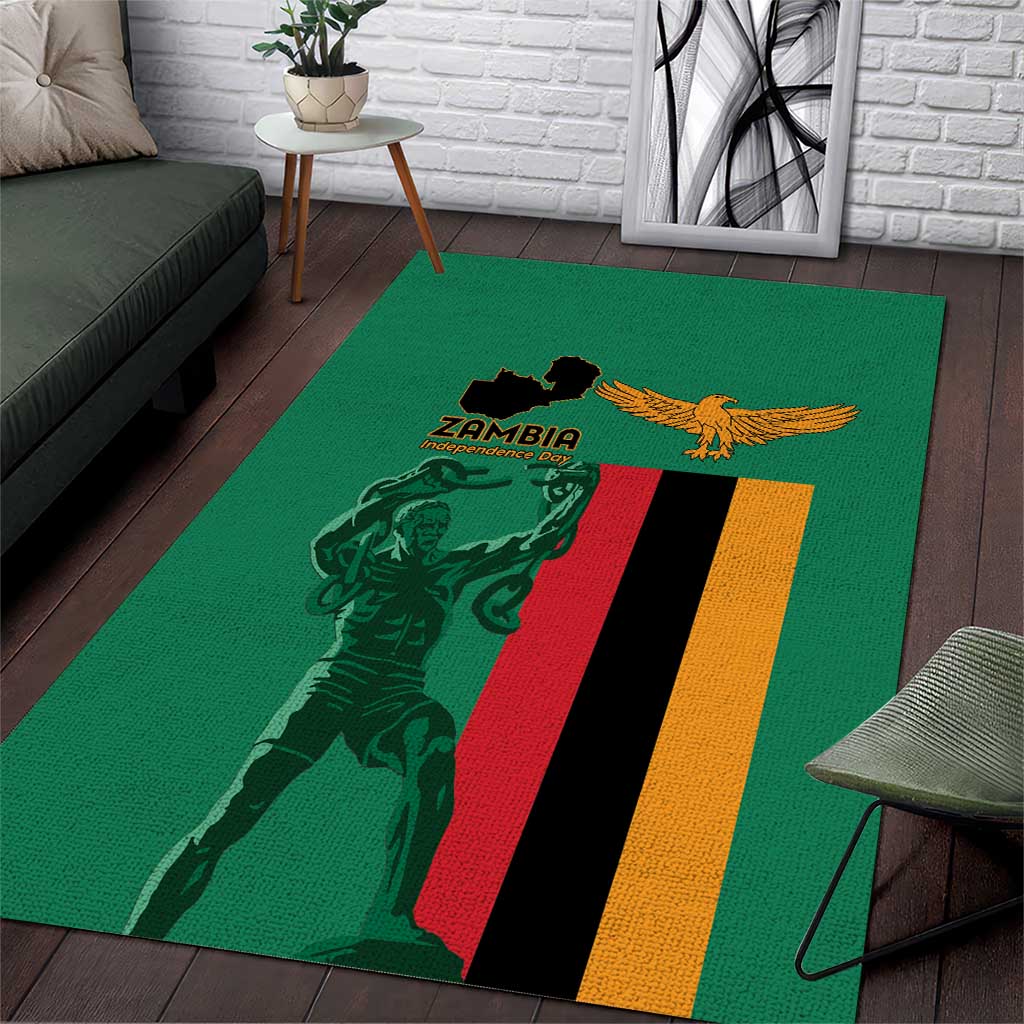 Zambia Independence Day Area Rug Lusaka Freedom Statue - Wonder Print Shop