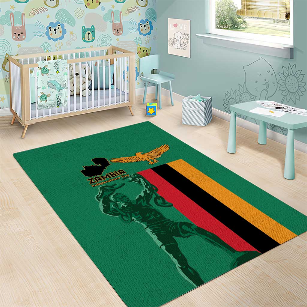 Zambia Independence Day Area Rug Lusaka Freedom Statue - Wonder Print Shop