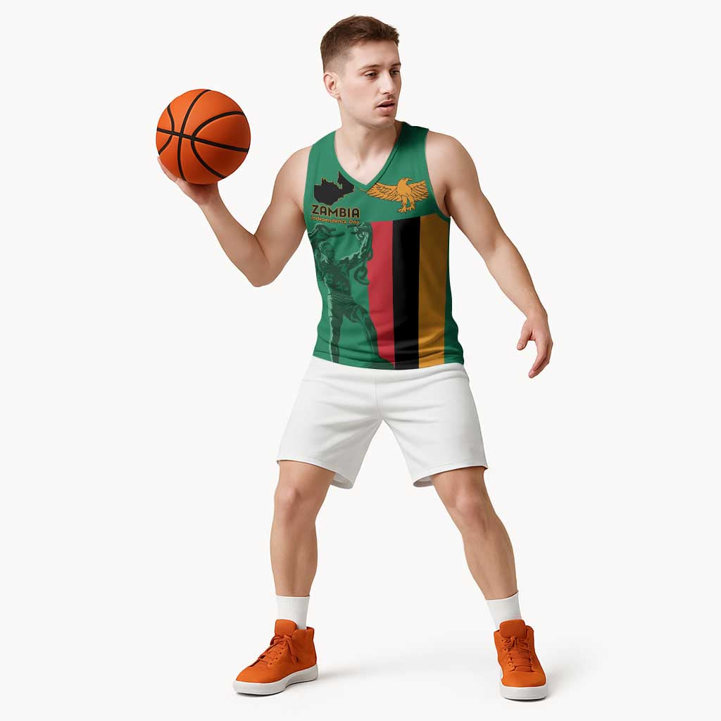 Personalized Zambia Independence Day Basketball Jersey Lusaka Freedom Statue - Wonder Print Shop