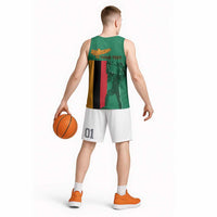 Personalized Zambia Independence Day Basketball Jersey Lusaka Freedom Statue - Wonder Print Shop