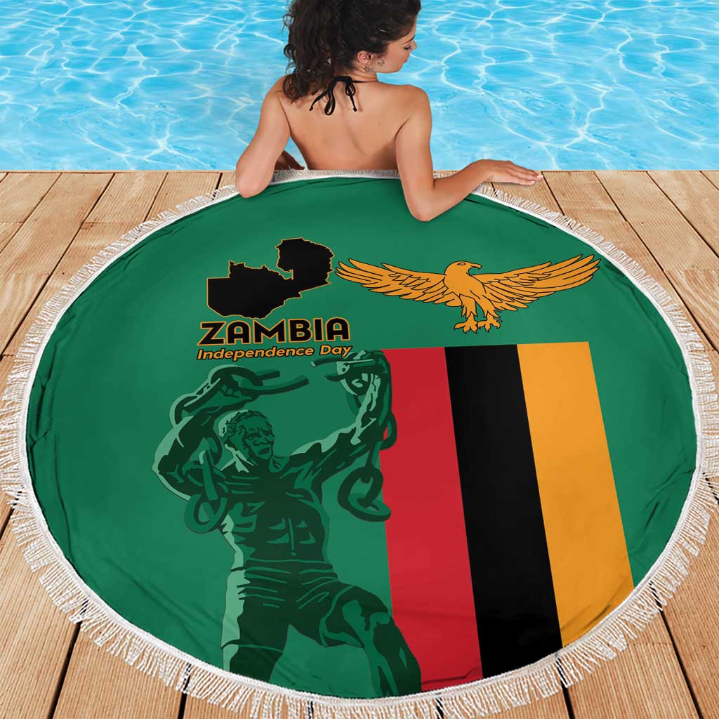 Zambia Independence Day Beach Blanket Lusaka Freedom Statue - Wonder Print Shop