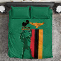 Zambia Independence Day Bedding Set Lusaka Freedom Statue - Wonder Print Shop