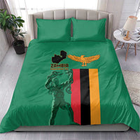 Zambia Independence Day Bedding Set Lusaka Freedom Statue - Wonder Print Shop