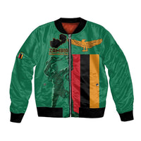 Personalized Zambia Independence Day Bomber Jacket Lusaka Freedom Statue - Wonder Print Shop