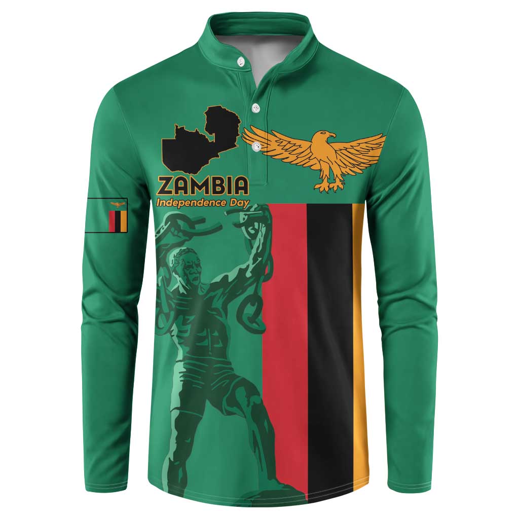 Personalized Zambia Independence Day Button Sweatshirt Lusaka Freedom Statue - Wonder Print Shop
