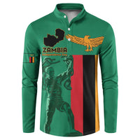 Personalized Zambia Independence Day Button Sweatshirt Lusaka Freedom Statue - Wonder Print Shop