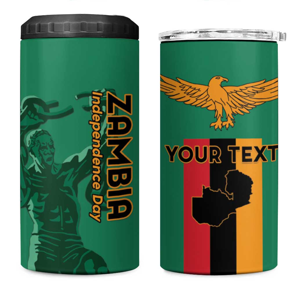 Personalized Zambia Independence Day 4 in 1 Can Cooler Tumbler Lusaka Freedom Statue - Wonder Print Shop