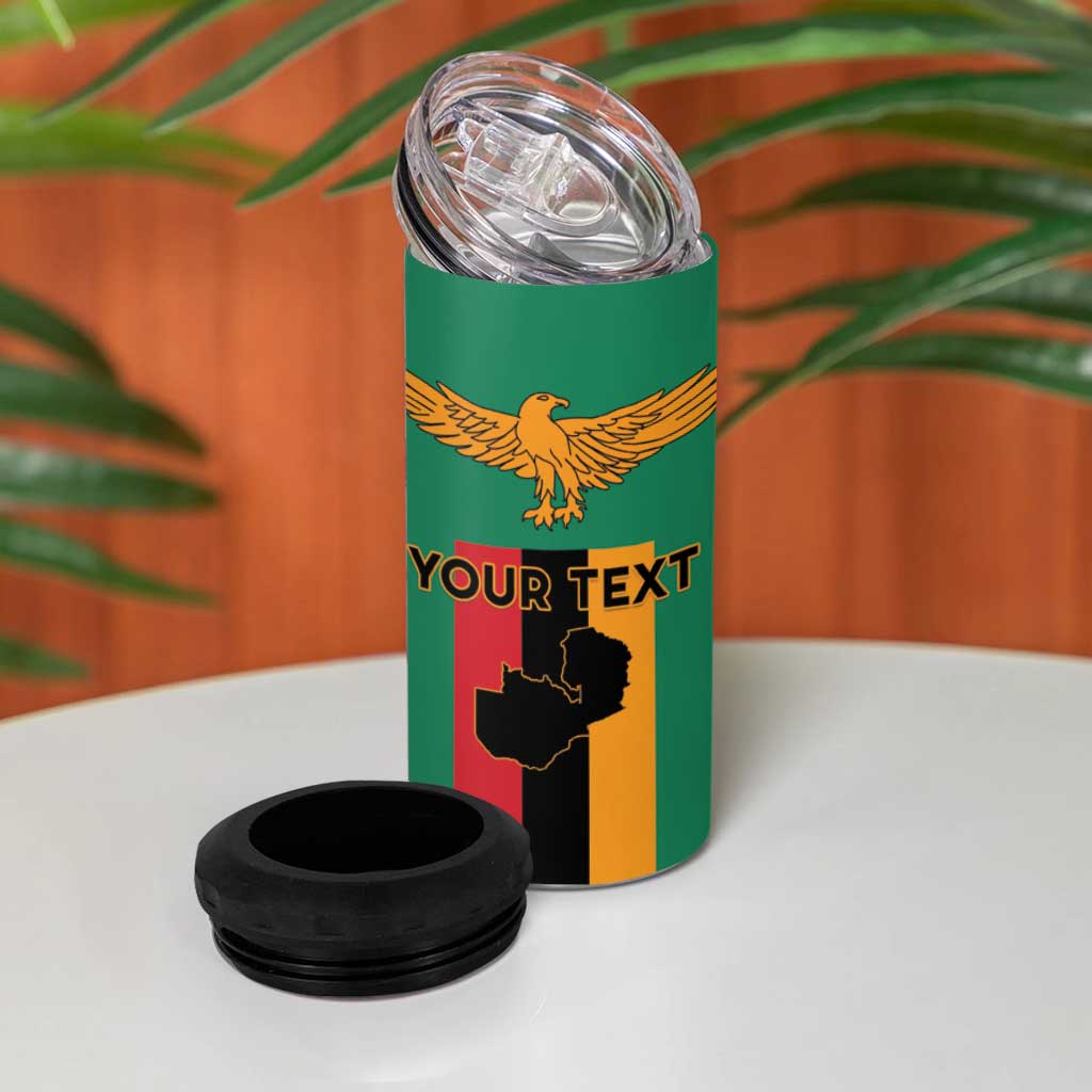 Personalized Zambia Independence Day 4 in 1 Can Cooler Tumbler Lusaka Freedom Statue - Wonder Print Shop