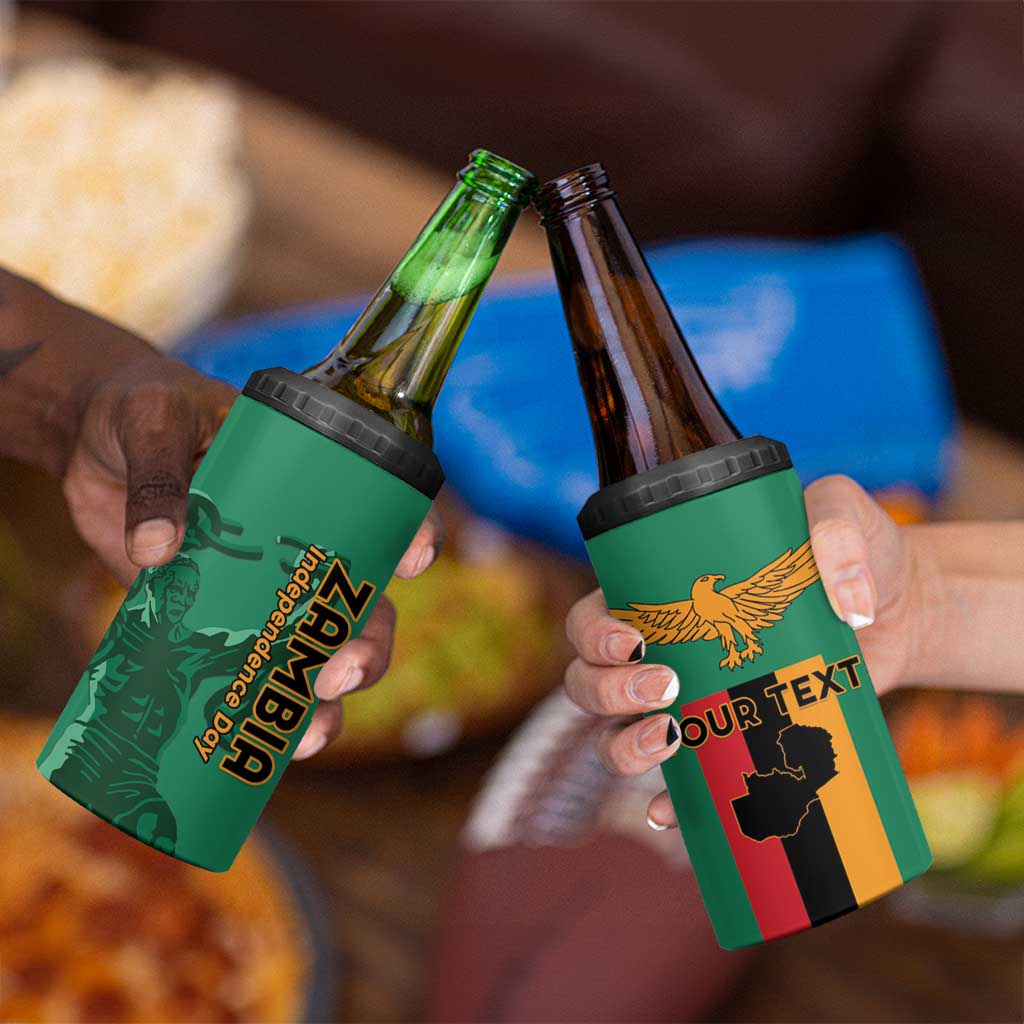 Personalized Zambia Independence Day 4 in 1 Can Cooler Tumbler Lusaka Freedom Statue - Wonder Print Shop