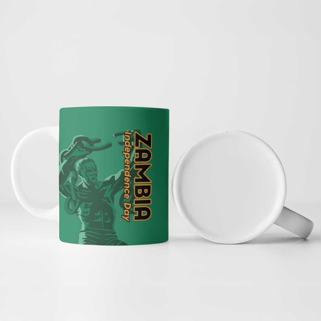 Personalized Zambia Independence Day Ceramic Mug Lusaka Freedom Statue - Wonder Print Shop